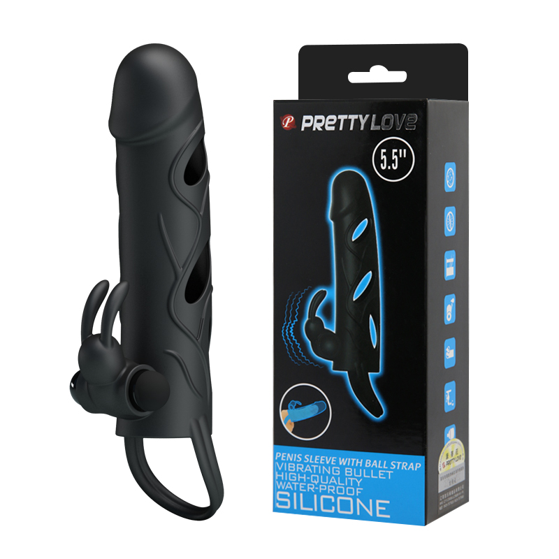 Pretty Love Penis Sleeve With Ball Strap BI 26216